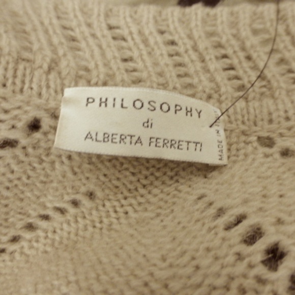 ALBERTA FERRETTI PHILOSOPHY wrap around camel brown sweater made in Italy 10 - Picture 5 of 10